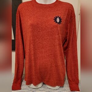 NWOT FP Movement By Free People Red Long Sleeve Shirt Relaxed Fit